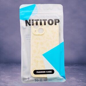 NITITOP iPhone 14 Case Cream Yellow Floral Soft Cover New